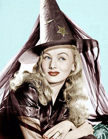 I Married a Witch - Veronica Lake White Modern Wood Framed Art Print with Double Matting by Hollywood Photo Archive