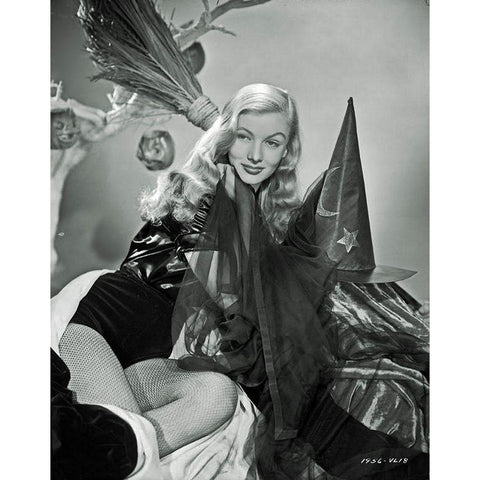 I Married a Witch - Veronica Lake Black Modern Wood Framed Art Print with Double Matting by Hollywood Photo Archive