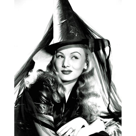 I Married a Witch - Veronica Lake White Modern Wood Framed Art Print by Hollywood Photo Archive