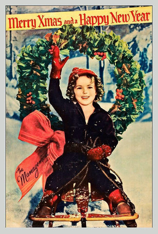 Shirley Temple - Merry Christmas White Modern Wood Framed Art Print with Double Matting by Hollywood Photo Archive