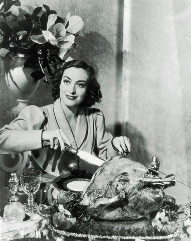 Thanksgiving - Joan Crawford White Modern Wood Framed Art Print with Double Matting by Hollywood Photo Archive