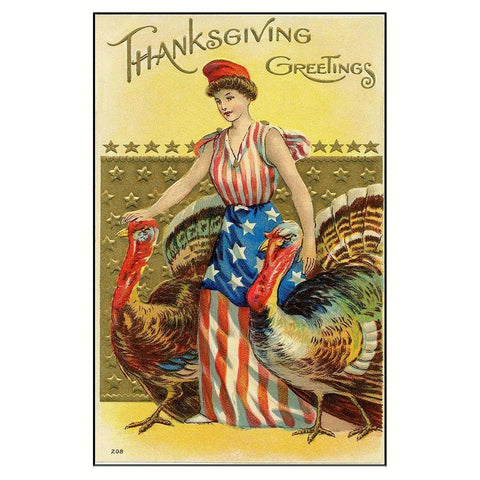 Thanksgiving Fairy Litho White Modern Wood Framed Art Print by Hollywood Photo Archive