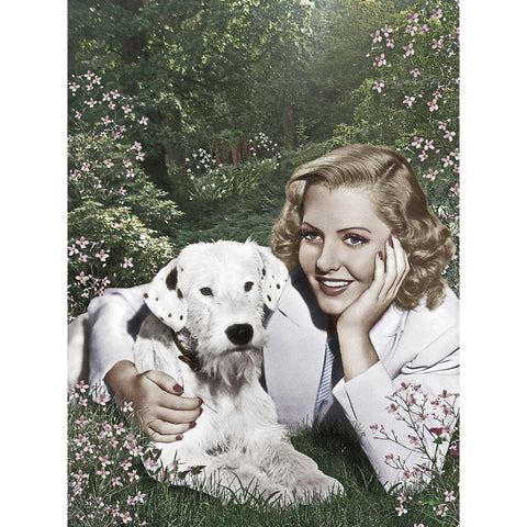 Jean Arthur Black Modern Wood Framed Art Print with Double Matting by Hollywood Photo Archive