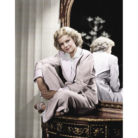 Jean Harlow White Modern Wood Framed Art Print by Hollywood Photo Archive