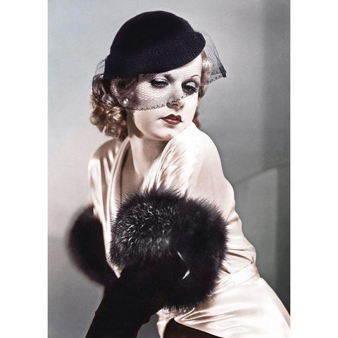 Jean Harlow White Modern Wood Framed Art Print by Hollywood Photo Archive