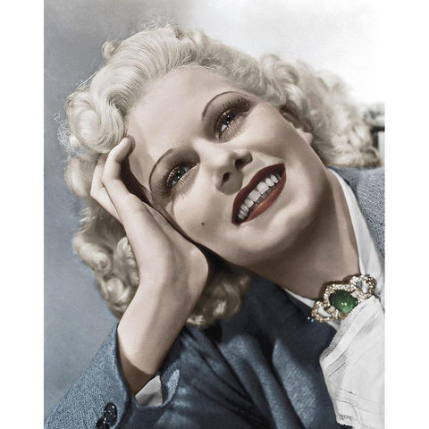 Jean Harlow White Modern Wood Framed Art Print by Hollywood Photo Archive