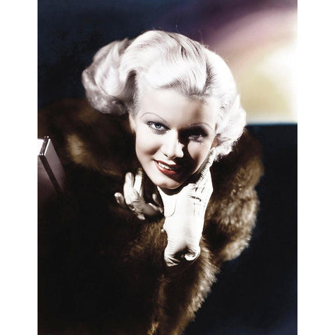 Jean Harlow Gold Ornate Wood Framed Art Print with Double Matting by Hollywood Photo Archive