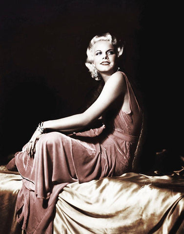 Jean Harlow White Modern Wood Framed Art Print with Double Matting by Hollywood Photo Archive