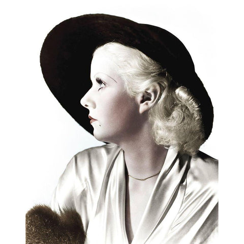 Jean Harlow White Modern Wood Framed Art Print by Hollywood Photo Archive