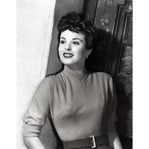 Jean Peters Black Modern Wood Framed Art Print by Hollywood Photo Archive