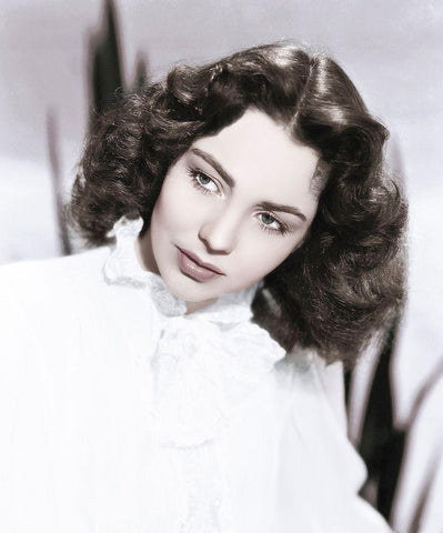 Jennifer Jones White Modern Wood Framed Art Print with Double Matting by Hollywood Photo Archive