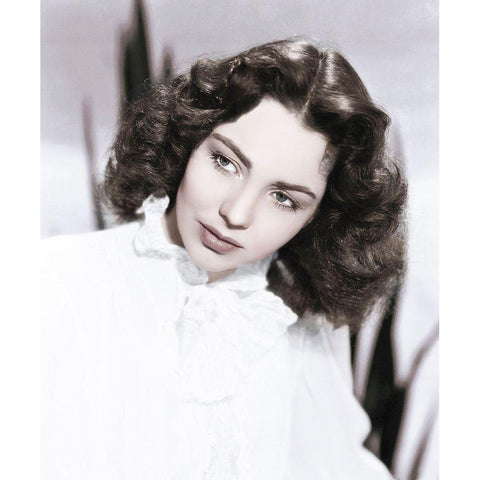 Jennifer Jones Black Modern Wood Framed Art Print with Double Matting by Hollywood Photo Archive