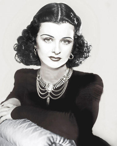 Joan Bennett White Modern Wood Framed Art Print with Double Matting by Hollywood Photo Archive