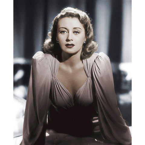 Joan Blondell Black Modern Wood Framed Art Print with Double Matting by Hollywood Photo Archive