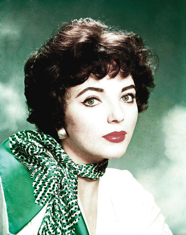 Joan Collins White Modern Wood Framed Art Print with Double Matting by Hollywood Photo Archive