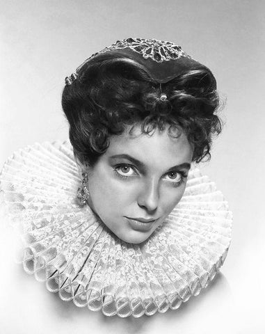 Joan Collins - The Virgin Queen Black Ornate Wood Framed Art Print with Double Matting by Hollywood Photo Archive