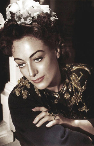 Joan Crawford Black Ornate Wood Framed Art Print with Double Matting by Hollywood Photo Archive