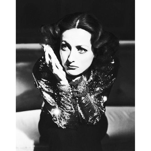 Joan Crawford Black Modern Wood Framed Art Print with Double Matting by Hollywood Photo Archive