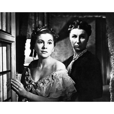 Joan Fontaine Black Modern Wood Framed Art Print with Double Matting by Hollywood Photo Archive