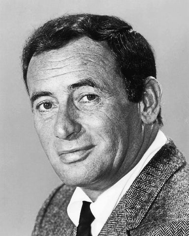 Joey Bishop White Modern Wood Framed Art Print with Double Matting by Hollywood Photo Archive