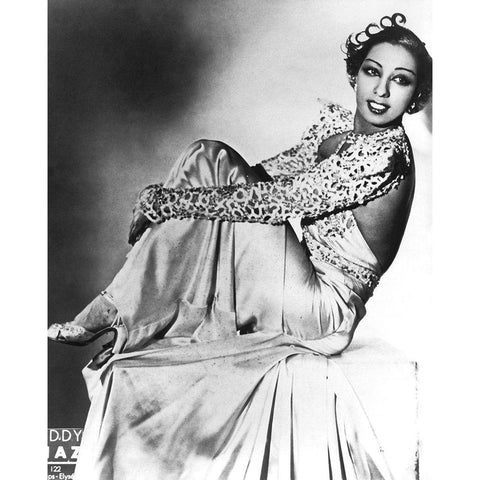 Josephine Baker White Modern Wood Framed Art Print by Hollywood Photo Archive