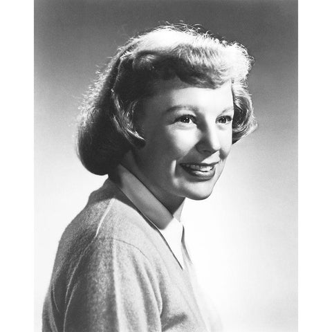 June Allyson Black Modern Wood Framed Art Print with Double Matting by Hollywood Photo Archive