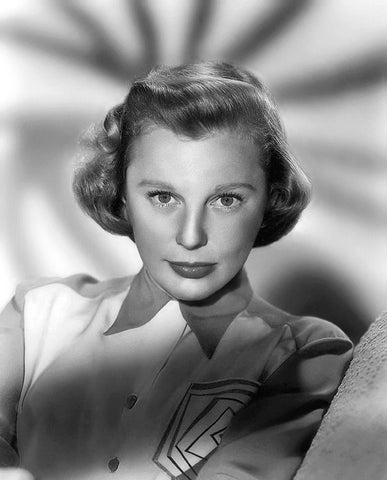 June Allyson White Modern Wood Framed Art Print with Double Matting by Hollywood Photo Archive