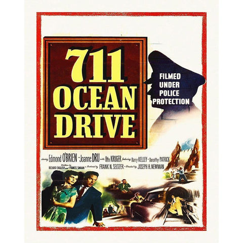 711 Ocean Drive Gold Ornate Wood Framed Art Print with Double Matting by Hollywood Photo Archive