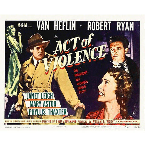 Act of Violence White Modern Wood Framed Art Print by Hollywood Photo Archive