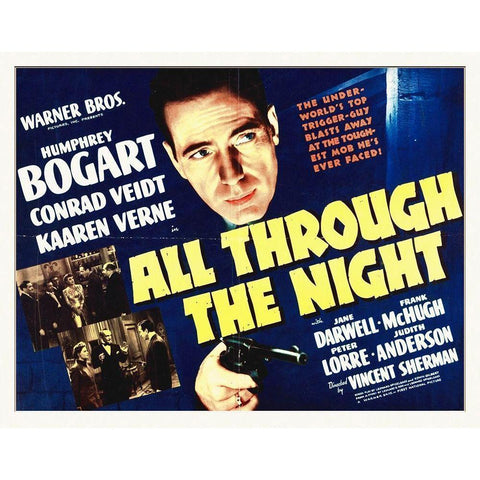 All Through the Night Black Modern Wood Framed Art Print with Double Matting by Hollywood Photo Archive