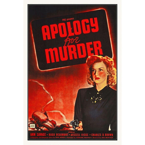 Apology for Murder Black Modern Wood Framed Art Print with Double Matting by Hollywood Photo Archive