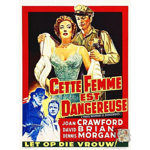 Belgian - This Woman is Dangerous Black Modern Wood Framed Art Print with Double Matting by Hollywood Photo Archive