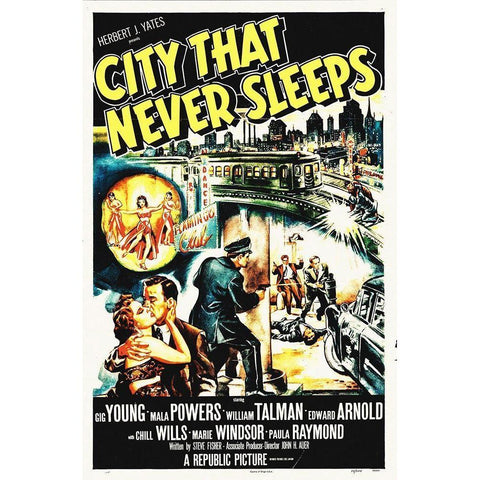 City that Never Sleeps Gold Ornate Wood Framed Art Print with Double Matting by Hollywood Photo Archive