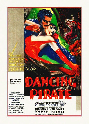 Dancing Pirate White Modern Wood Framed Art Print with Double Matting by Hollywood Photo Archive