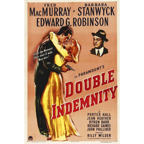 Double Indemnity Black Modern Wood Framed Art Print with Double Matting by Hollywood Photo Archive