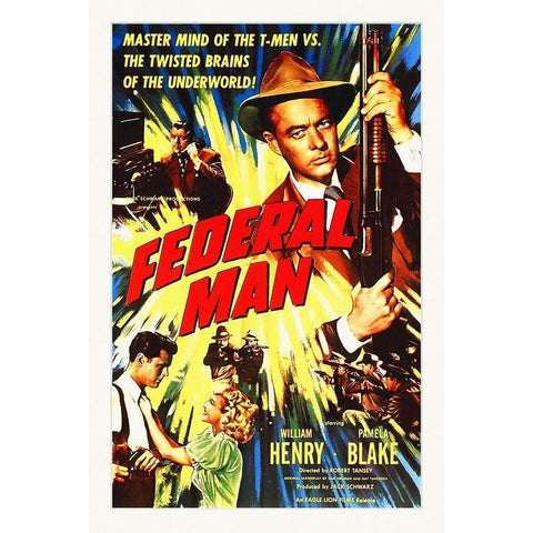 Federal Man White Modern Wood Framed Art Print by Hollywood Photo Archive