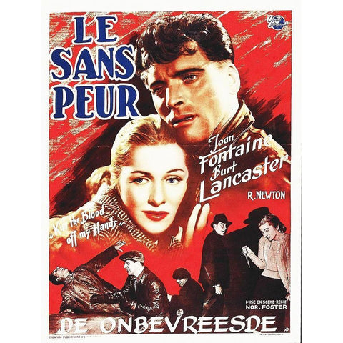 French - Kiss the Blood Off My Hands White Modern Wood Framed Art Print by Hollywood Photo Archive