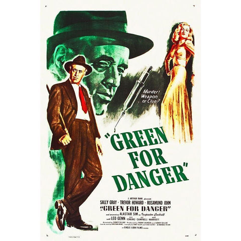 Green for Danger Gold Ornate Wood Framed Art Print with Double Matting by Hollywood Photo Archive