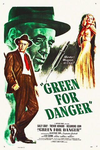 Green for Danger Black Ornate Wood Framed Art Print with Double Matting by Hollywood Photo Archive