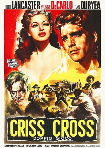 Italian - Criss Cross Black Ornate Wood Framed Art Print with Double Matting by Hollywood Photo Archive