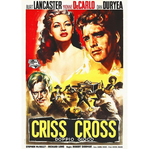 Italian - Criss Cross Gold Ornate Wood Framed Art Print with Double Matting by Hollywood Photo Archive