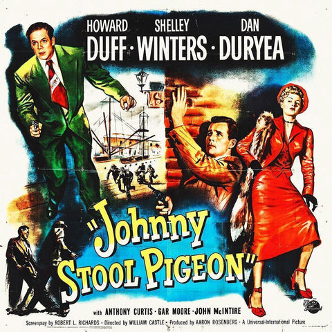 Johnny Stool Pigeon Black Modern Wood Framed Art Print with Double Matting by Hollywood Photo Archive