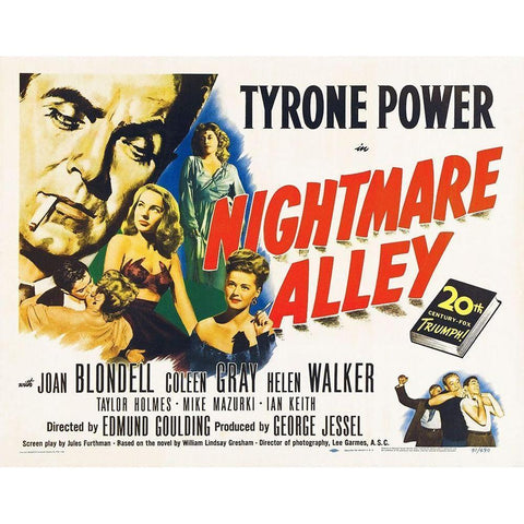 Nightmare Alley White Modern Wood Framed Art Print by Hollywood Photo Archive