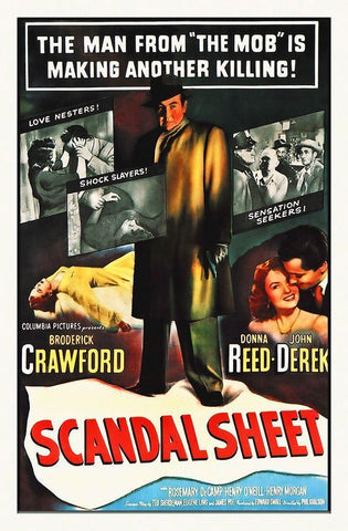 Scandal Sheet White Modern Wood Framed Art Print with Double Matting by Hollywood Photo Archive