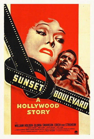 Sunset Boulevard White Modern Wood Framed Art Print with Double Matting by Hollywood Photo Archive