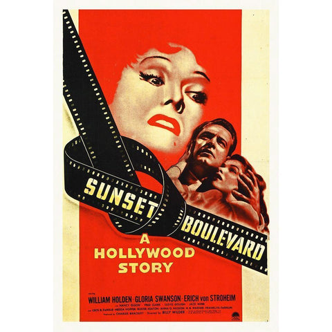 Sunset Boulevard White Modern Wood Framed Art Print by Hollywood Photo Archive