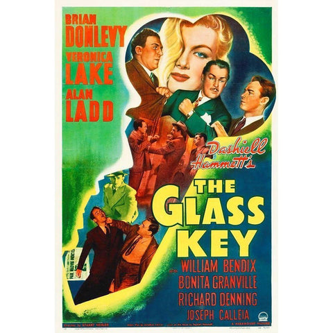 The Glass Key Black Modern Wood Framed Art Print with Double Matting by Hollywood Photo Archive