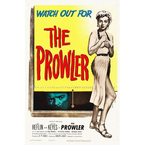 The Prowler White Modern Wood Framed Art Print by Hollywood Photo Archive