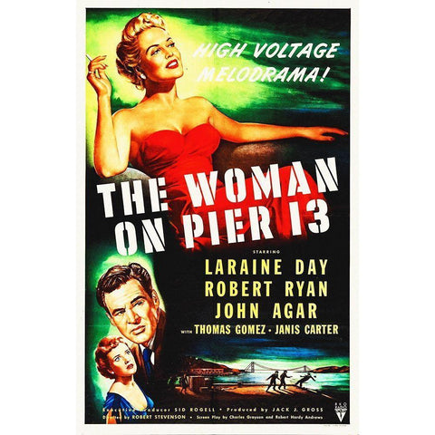 The Woman on Pier 13 White Modern Wood Framed Art Print by Hollywood Photo Archive