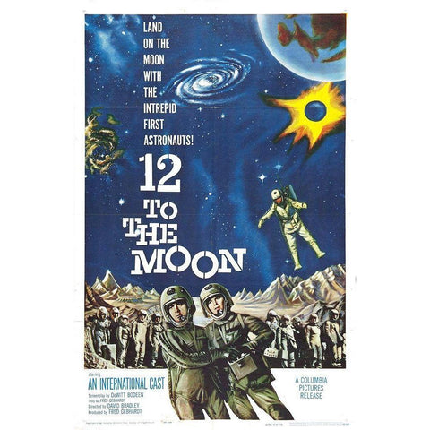 12 to the Moon White Modern Wood Framed Art Print by Hollywood Photo Archive